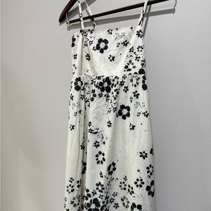 Floral Black and White Maxi Dress